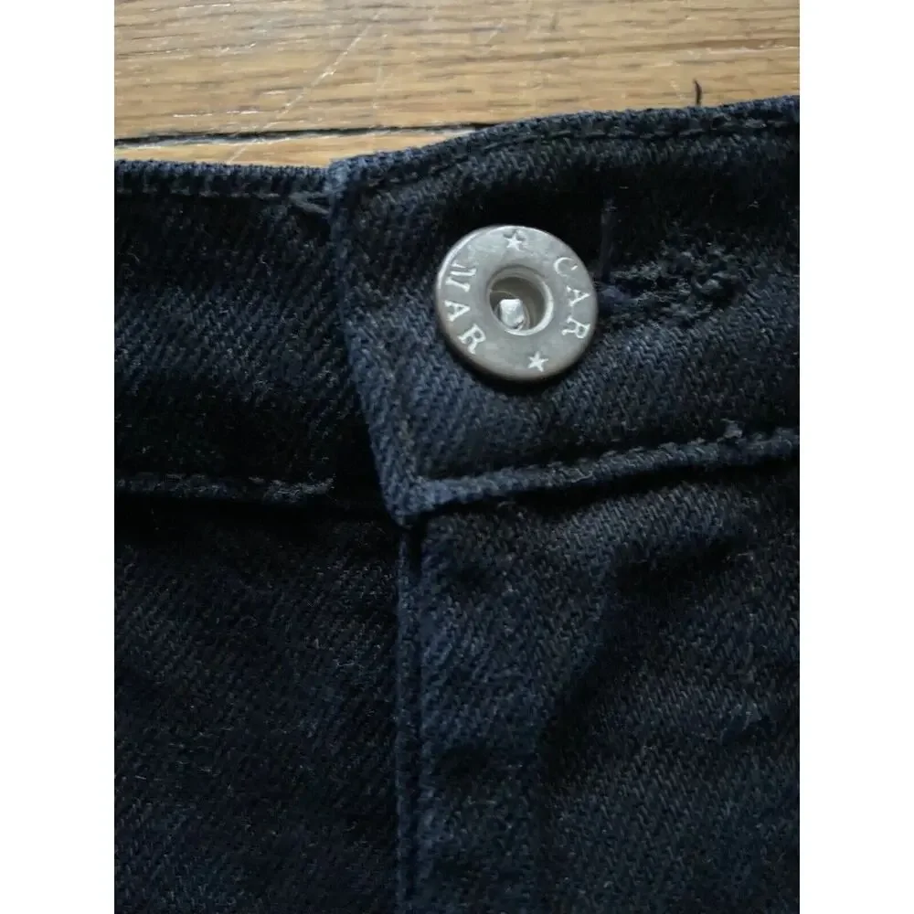 CARMAR Black Distressed Button Fly Cut-Off Denim Shorts sz 28